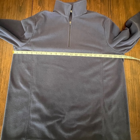 Lands' End Kids Lightweight Navy Fleece Quarter Zip Pullover, Size 14/16 - Picture 7 of 9